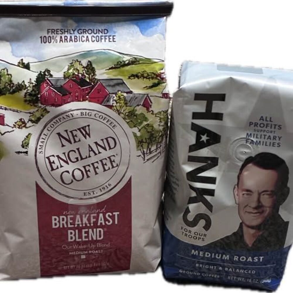 Coffee Lover’s Gift-New Eng Breakfast Blend & Hanx "For Our Troops" Medium Roast